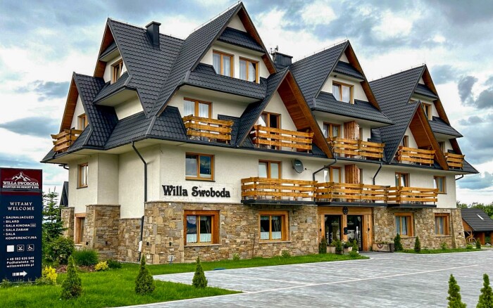 Tatry: Zakopane w Willi Swoboda ze śniadaniem i zewnętrznym domkiem SPA (2 jacuzzi, 2 sauny) bez ograniczeń