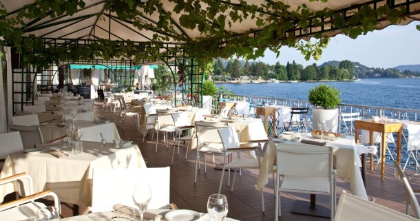 Restauracja, Hotel Giardinetto ****, Pettenasco, Włochy